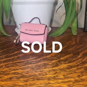 Michael Kors Pink Mini Top-Handle Keychain Purse